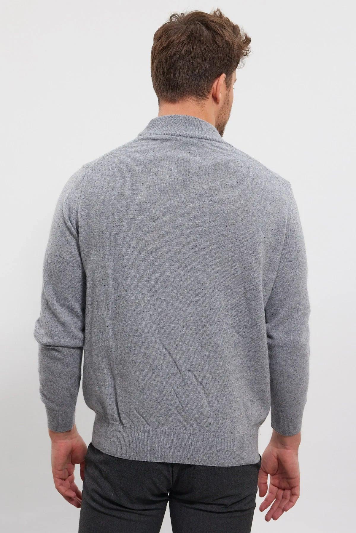 Erkek Yünlü Normal Kalıp Yarım Balıkçı Yaka Triko Kazak - Livio Ferri