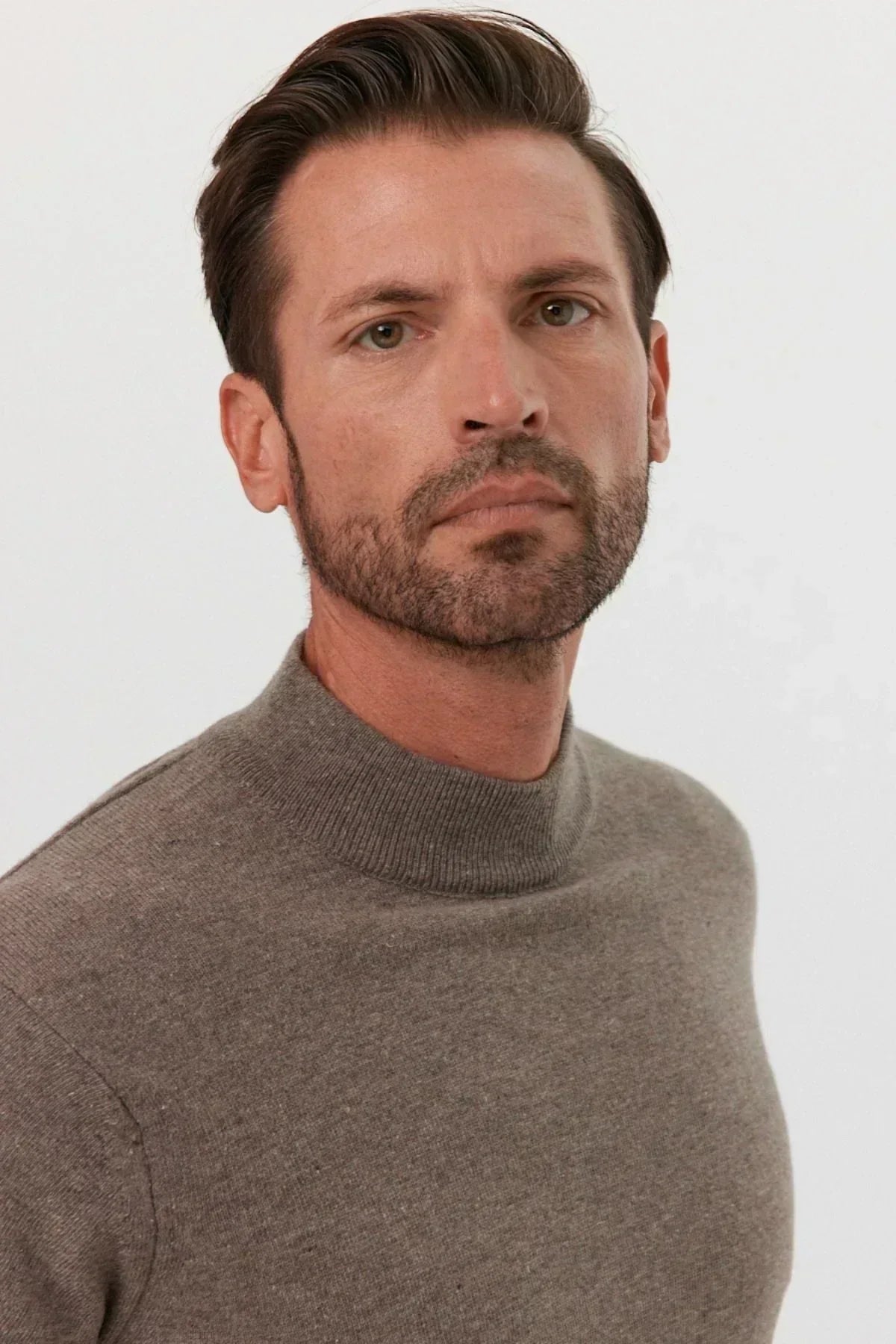 Erkek Yünlü Normal Kalıp Yarım Balıkçı Yaka Triko Kazak - Livio Ferri