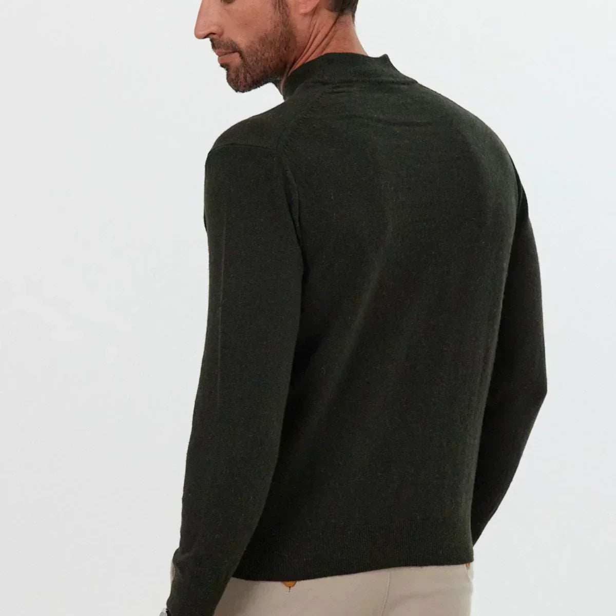 Erkek Yünlü Normal Kalıp Yarım Balıkçı Yaka Triko Kazak - Livio Ferri