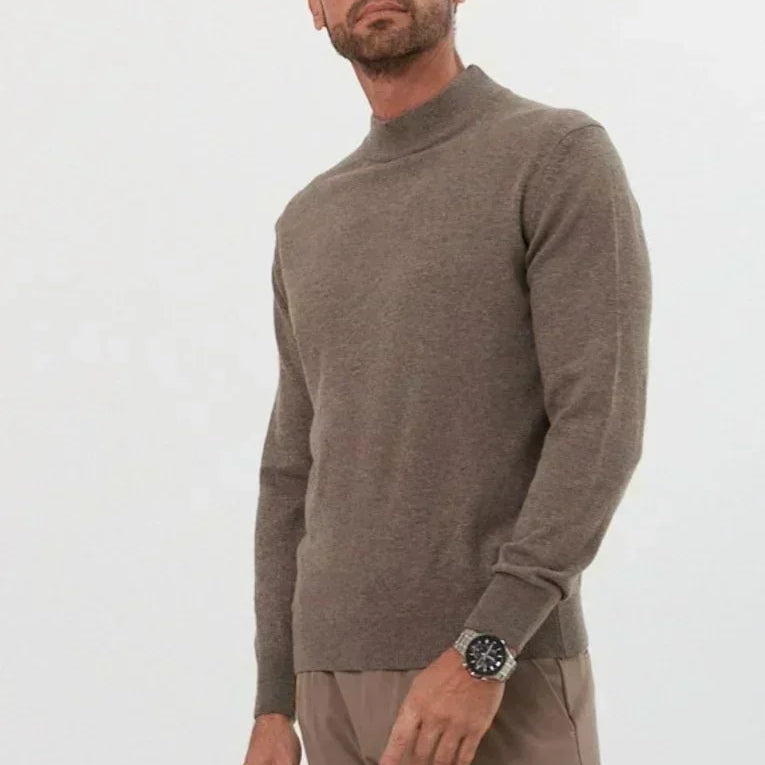 Erkek Yünlü Normal Kalıp Yarım Balıkçı Yaka Triko Kazak - Livio Ferri