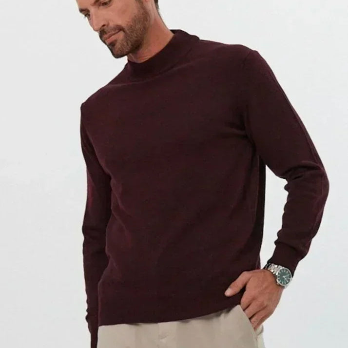 Erkek Yünlü Normal Kalıp Yarım Balıkçı Yaka Triko Kazak - Livio Ferri