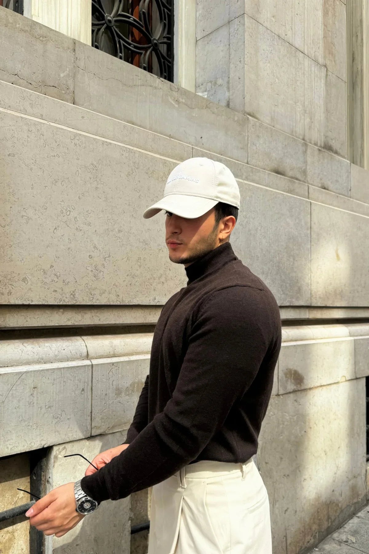 Erkek Yünlü Normal Kalıp Yarım Balıkçı Yaka Triko Kazak - Livio Ferri