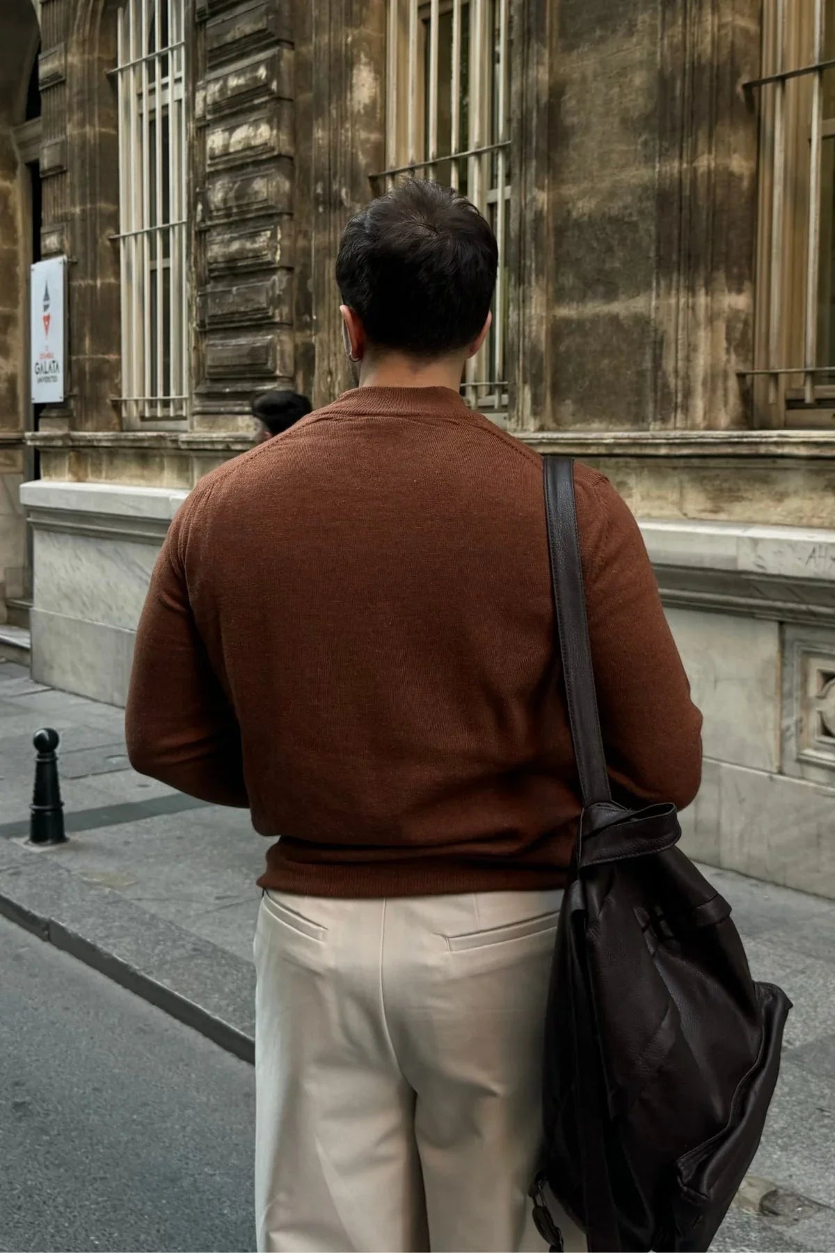 Erkek Yünlü Normal Kalıp Yarım Balıkçı Yaka Triko Kazak - Livio Ferri