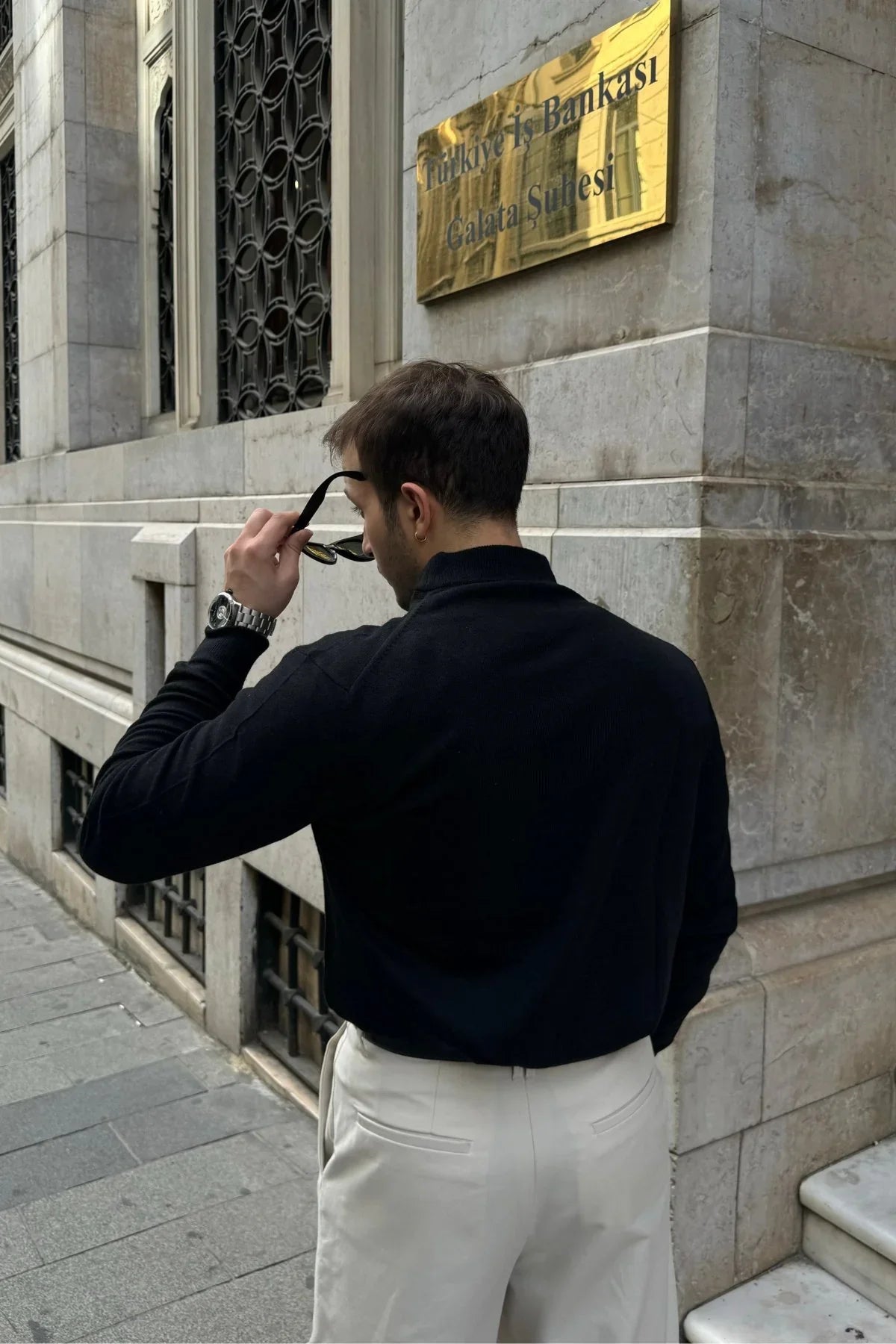Erkek Yünlü Normal Kalıp Yarım Balıkçı Yaka Triko Kazak - Livio Ferri