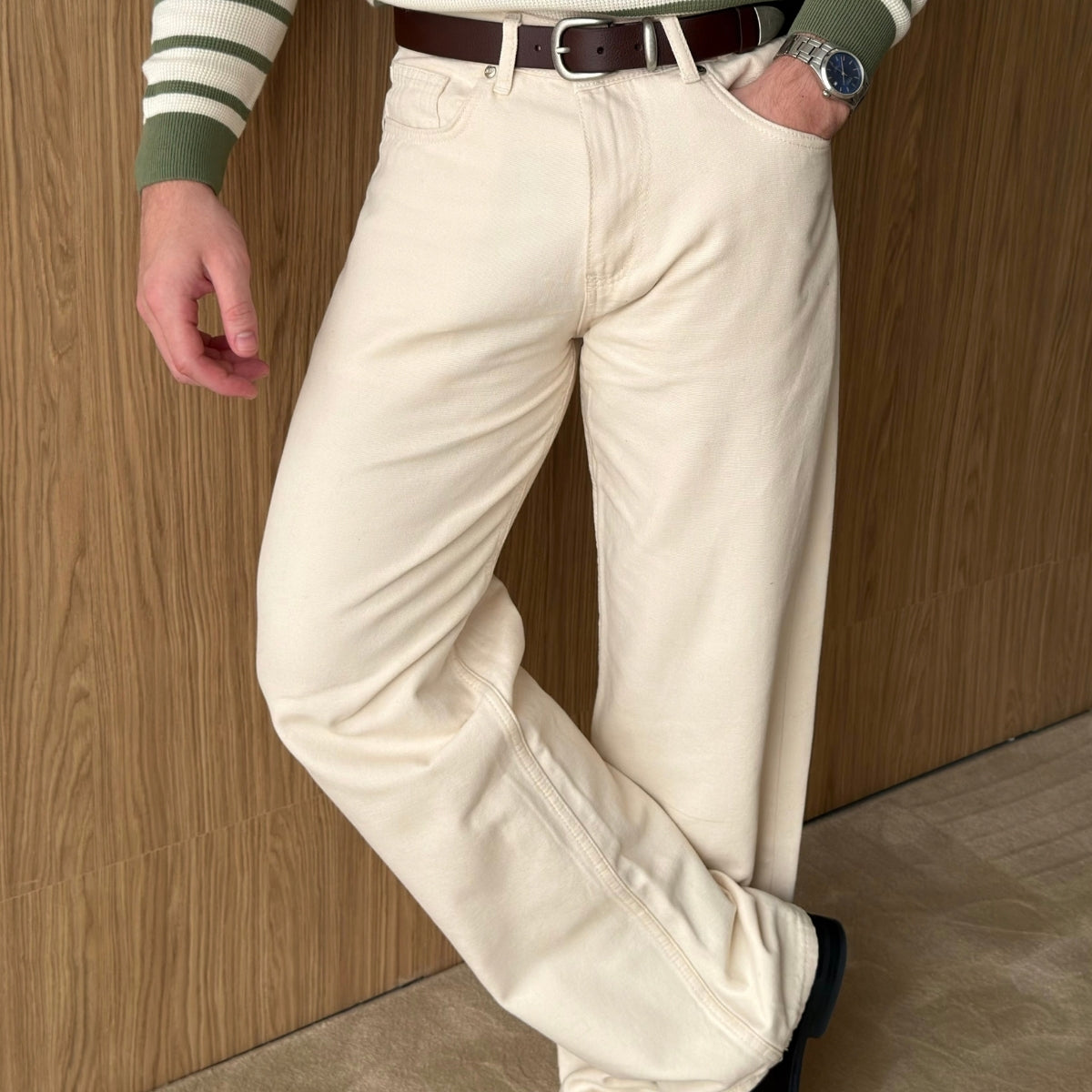 Fada Baggy Fit Geniş Paça Erkek Gabardin Kanvas Pantolon