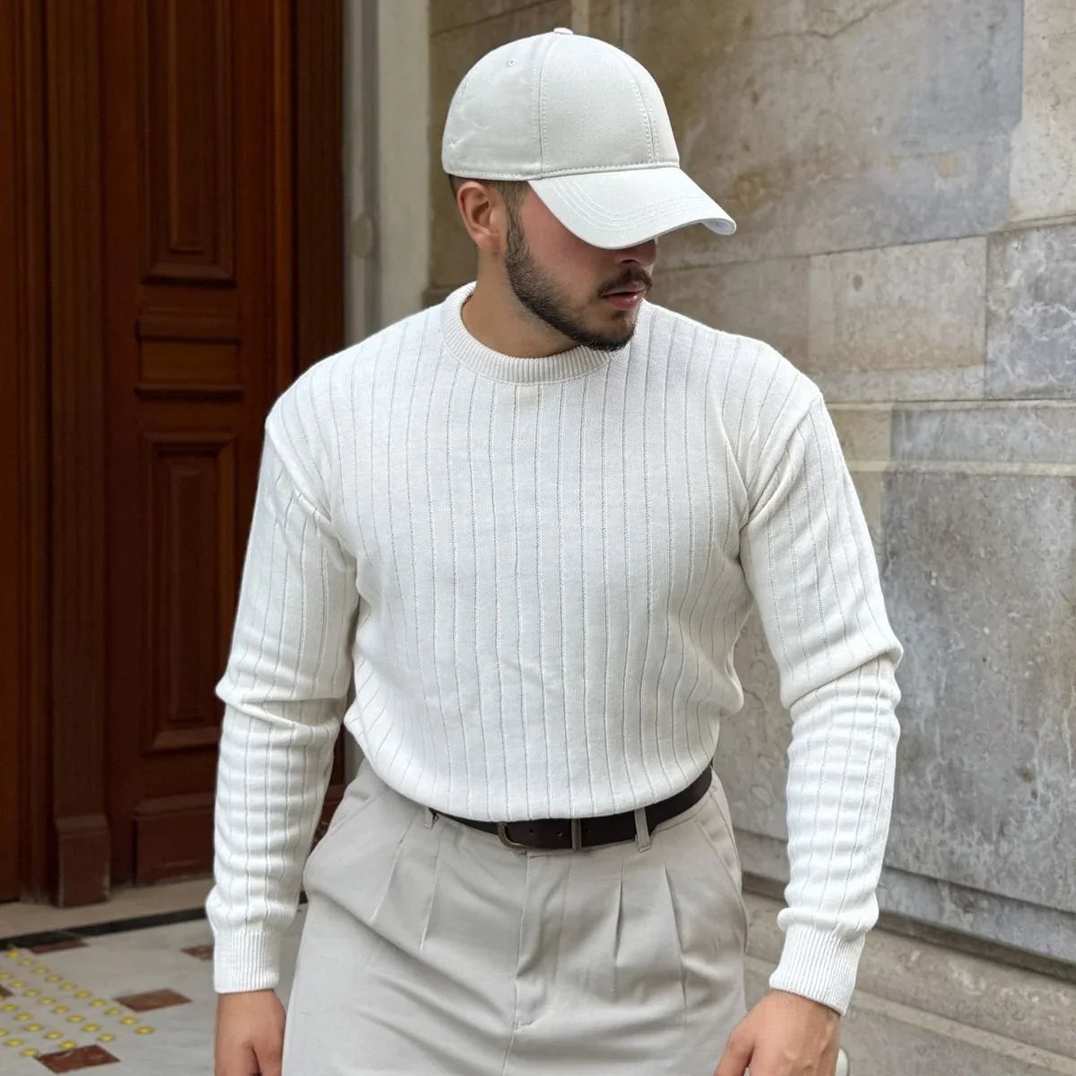 Fella Erkek Fitilli Triko Bisiklet Yaka Regular Fit Kazak