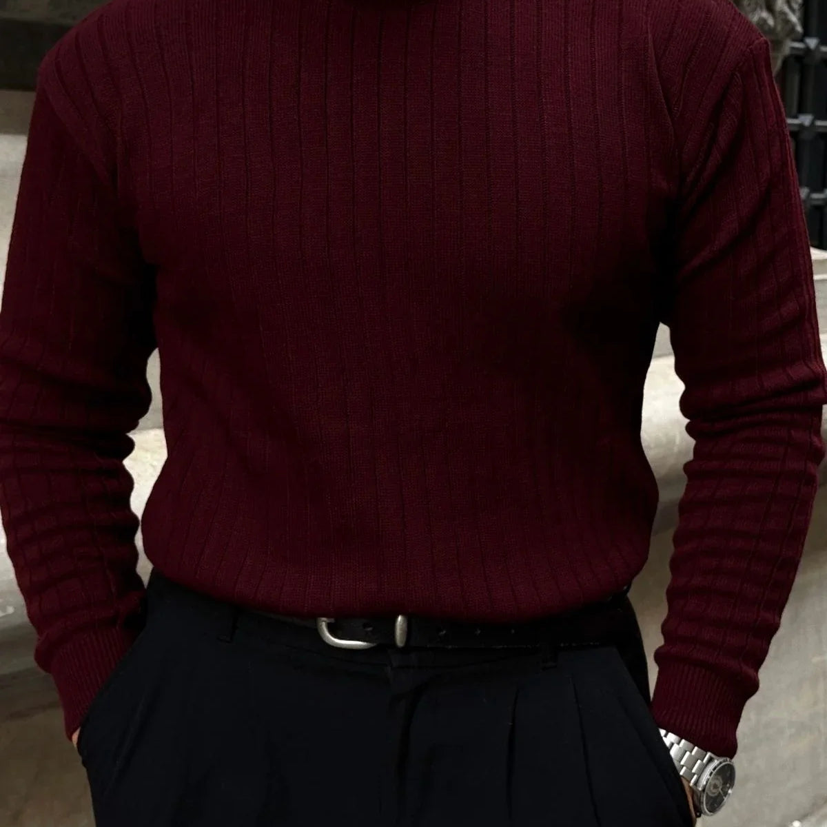 Fella Erkek Fitilli Triko Bisiklet Yaka Regular Fit Kazak