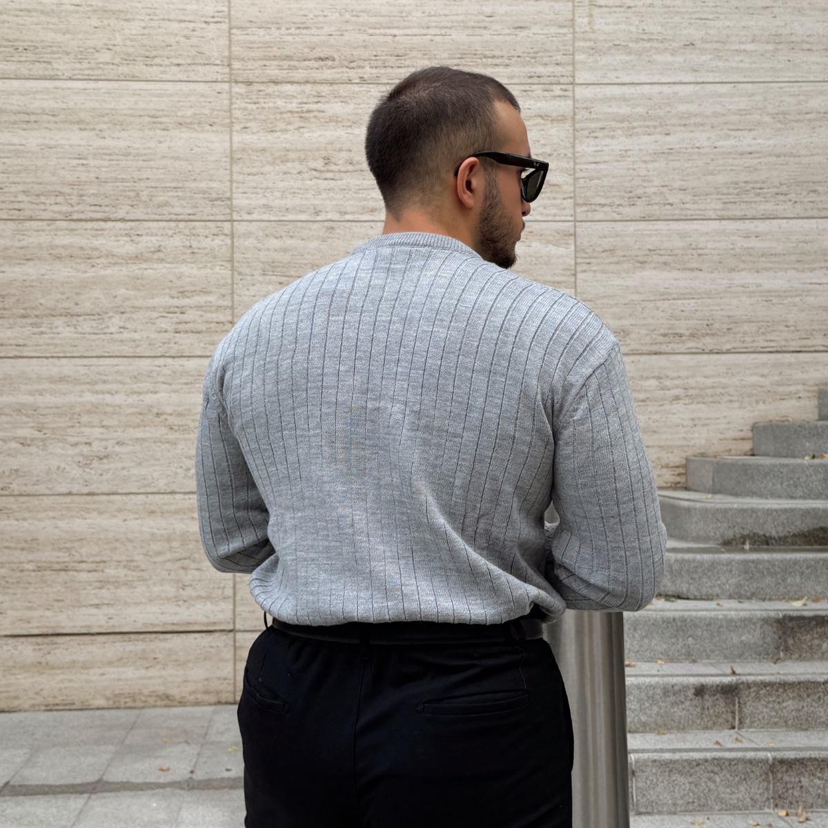 Fella Erkek Fitilli Triko Bisiklet Yaka Regular Fit Kazak