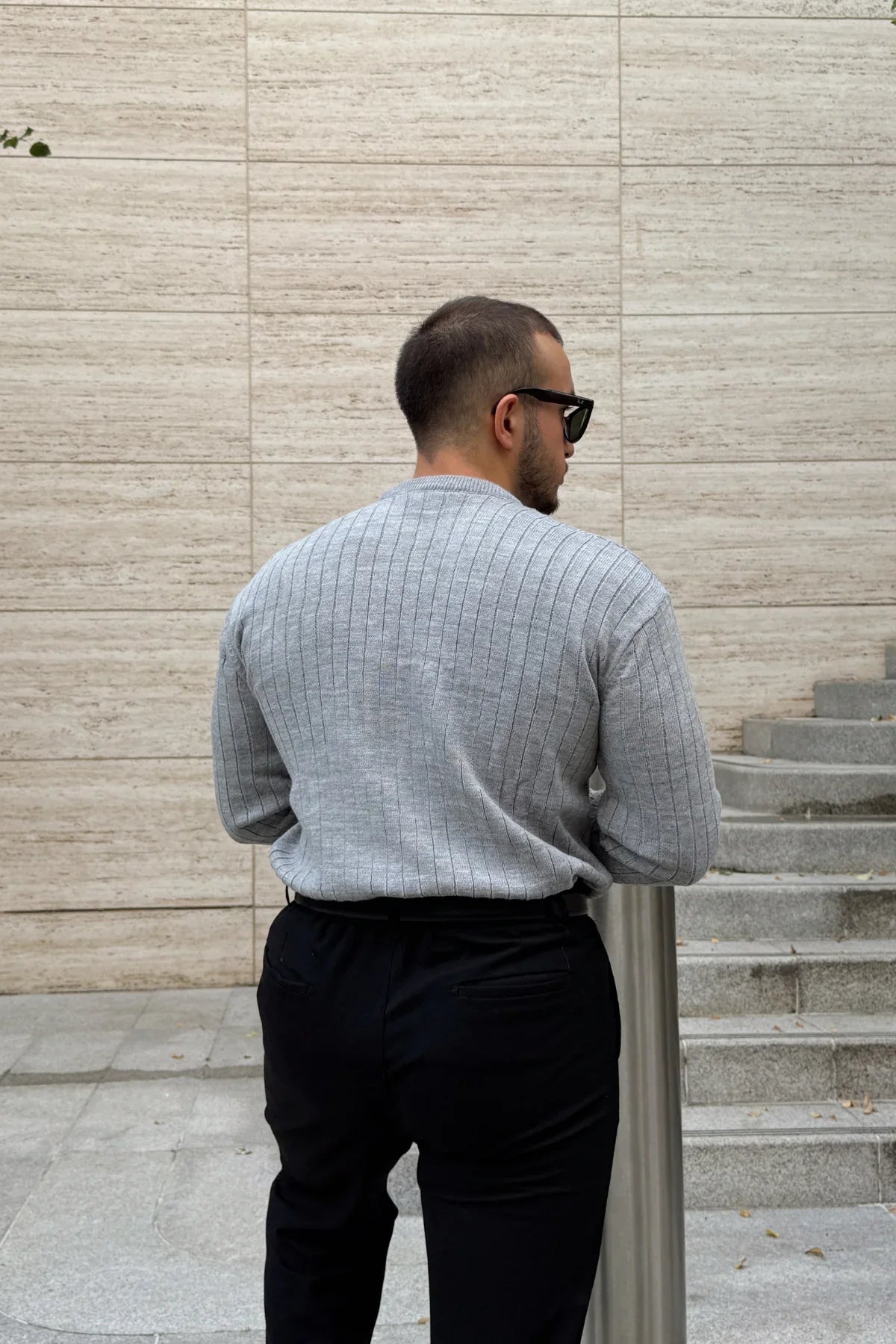 Fella Erkek Fitilli Triko Bisiklet Yaka Regular Fit Kazak - Livio Ferri