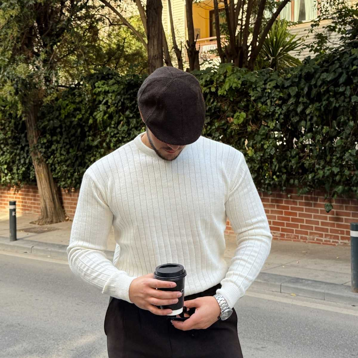 Fella Erkek Fitilli Triko Bisiklet Yaka Regular Fit Kazak