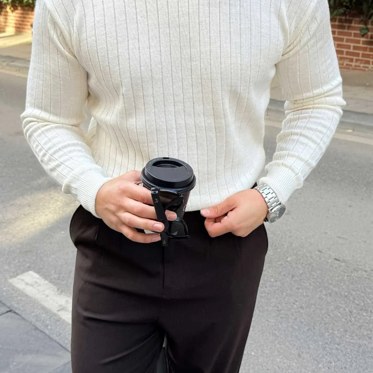 Fella Erkek Fitilli Triko Bisiklet Yaka Regular Fit Kazak