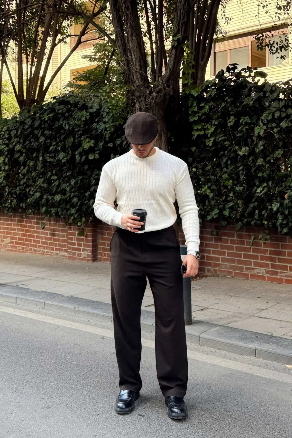 Fella Erkek Fitilli Triko Bisiklet Yaka Regular Fit Kazak - Livio Ferri