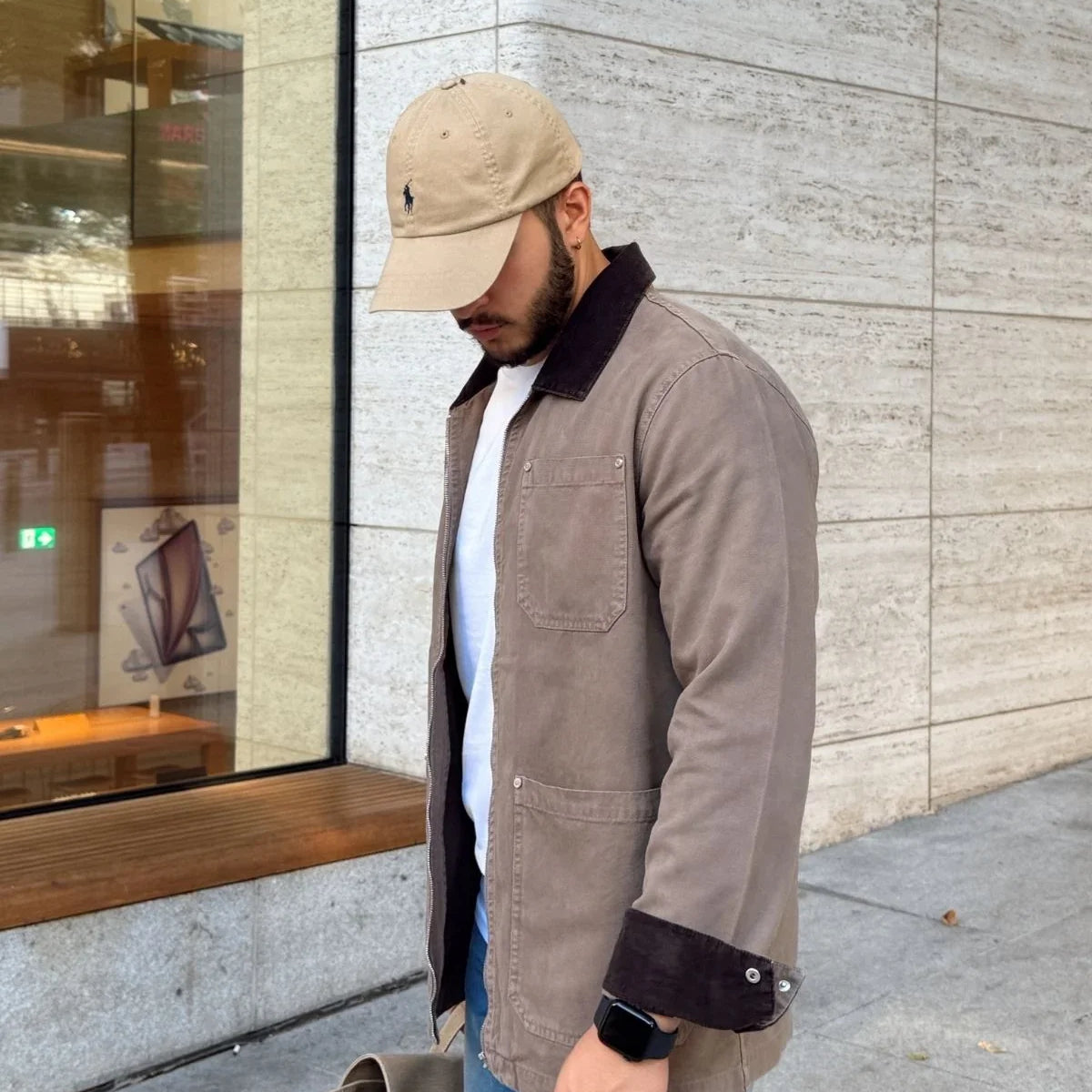 Fenix Erkek Kadife Yaka Detaylı Vintage Yıkamalı Günlük Ceket
