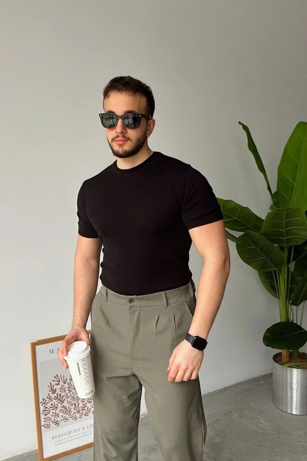 Kama Erkek Bisiklet Yaka Pamuk Regular Fit Kısa Kollu İnce Triko Tişört - Livio Ferri
