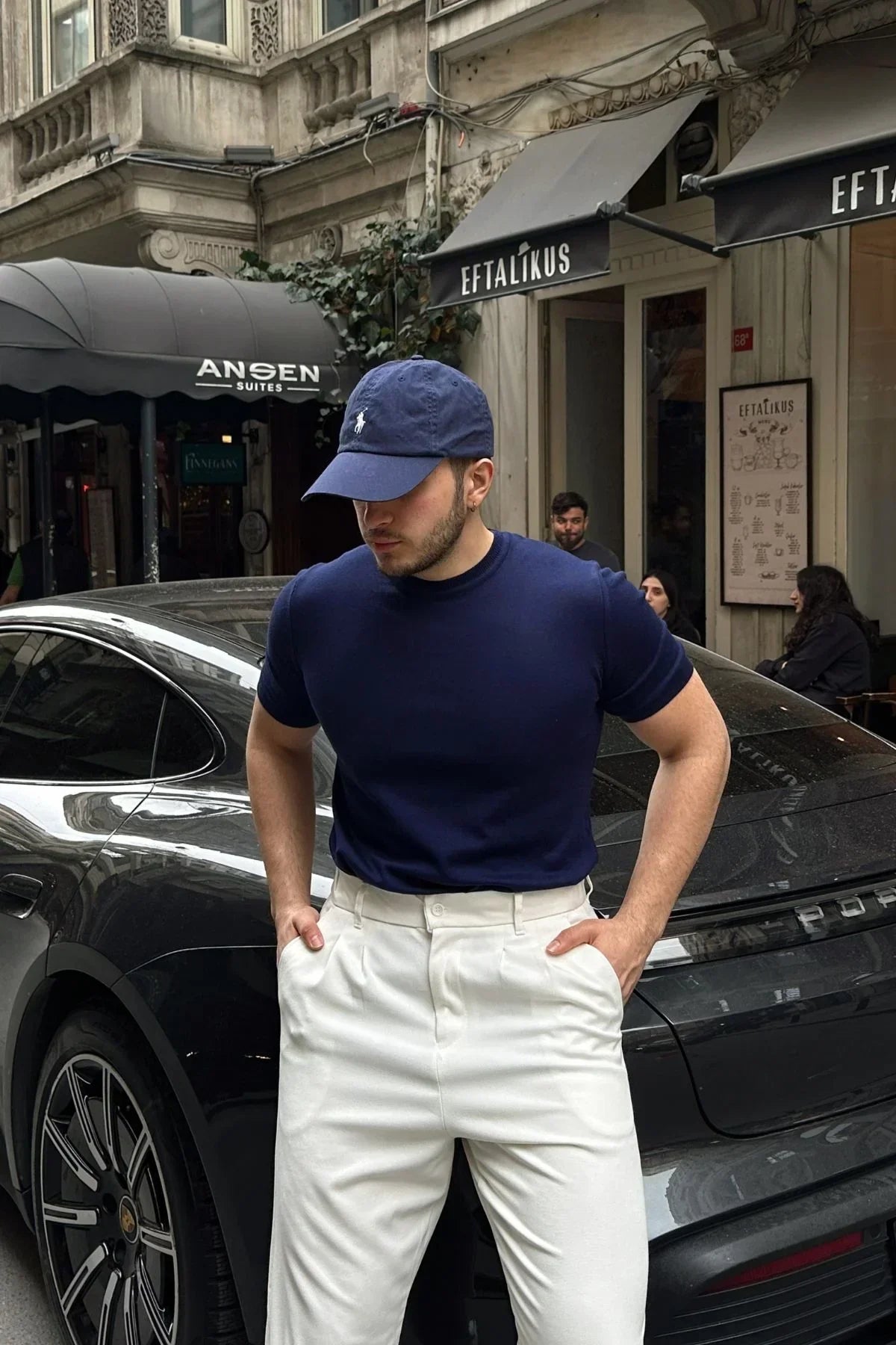 Kama Erkek Bisiklet Yaka Pamuk Regular Fit Kısa Kollu İnce Triko Tişört - Livio Ferri
