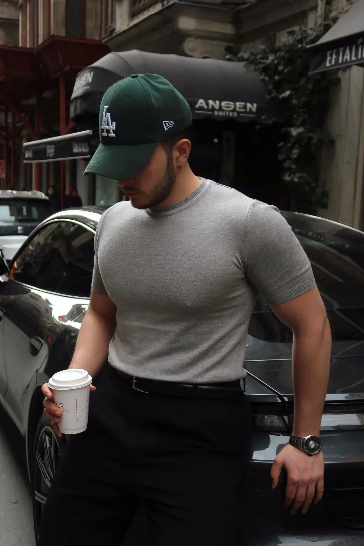 Kama Erkek Bisiklet Yaka Pamuk Regular Fit Kısa Kollu İnce Triko Tişört - Livio Ferri