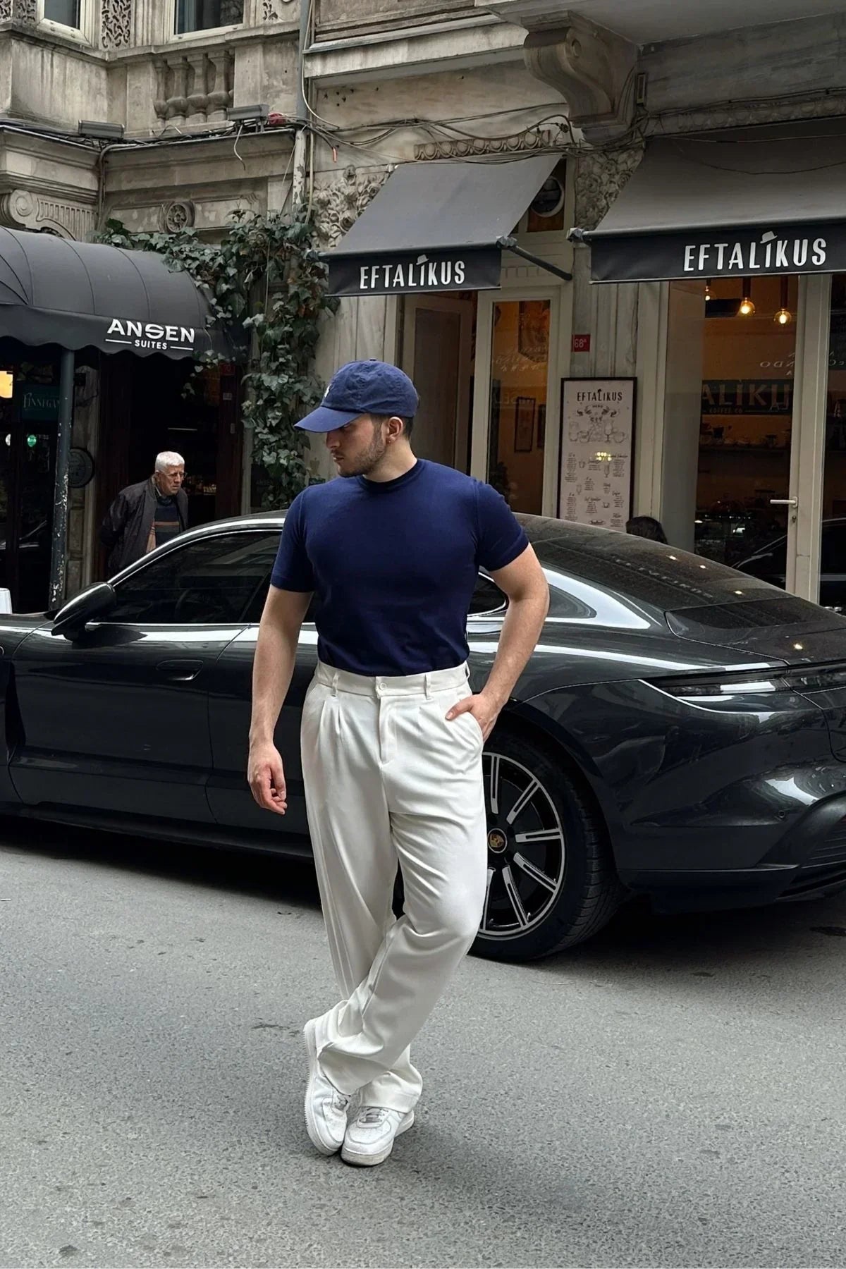 Kama Erkek Bisiklet Yaka Pamuk Regular Fit Kısa Kollu İnce Triko Tişört - Livio Ferri