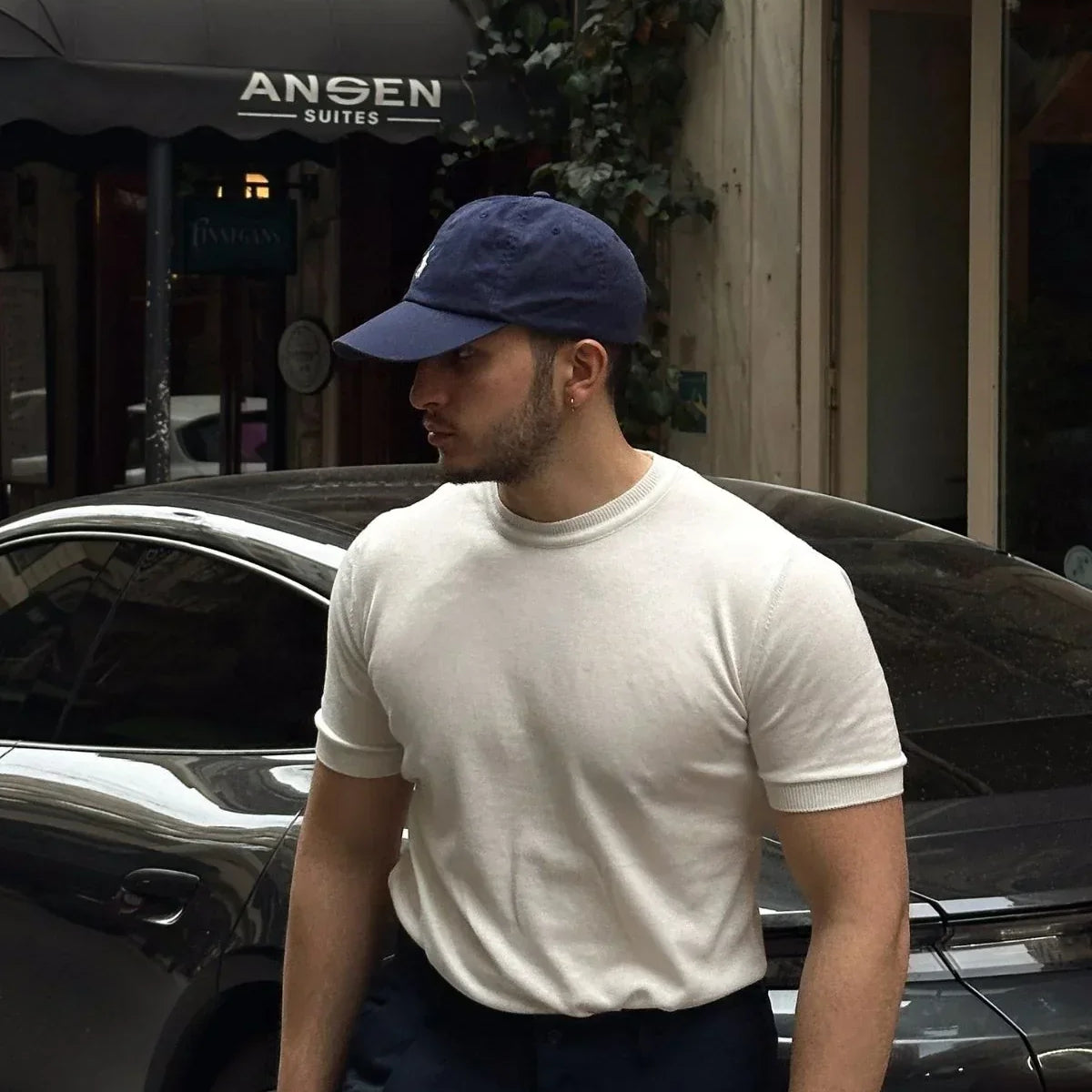 Kama Erkek Bisiklet Yaka Pamuk Regular Fit Kısa Kollu İnce Triko Tişört - Livio Ferri
