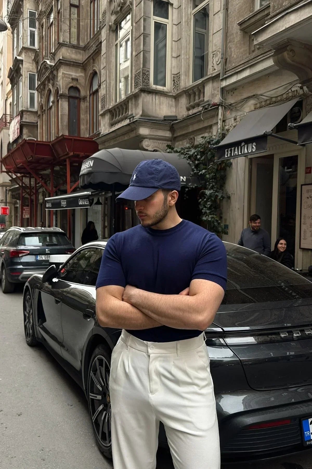 Kama Erkek Bisiklet Yaka Pamuk Regular Fit Kısa Kollu İnce Triko Tişört - Livio Ferri
