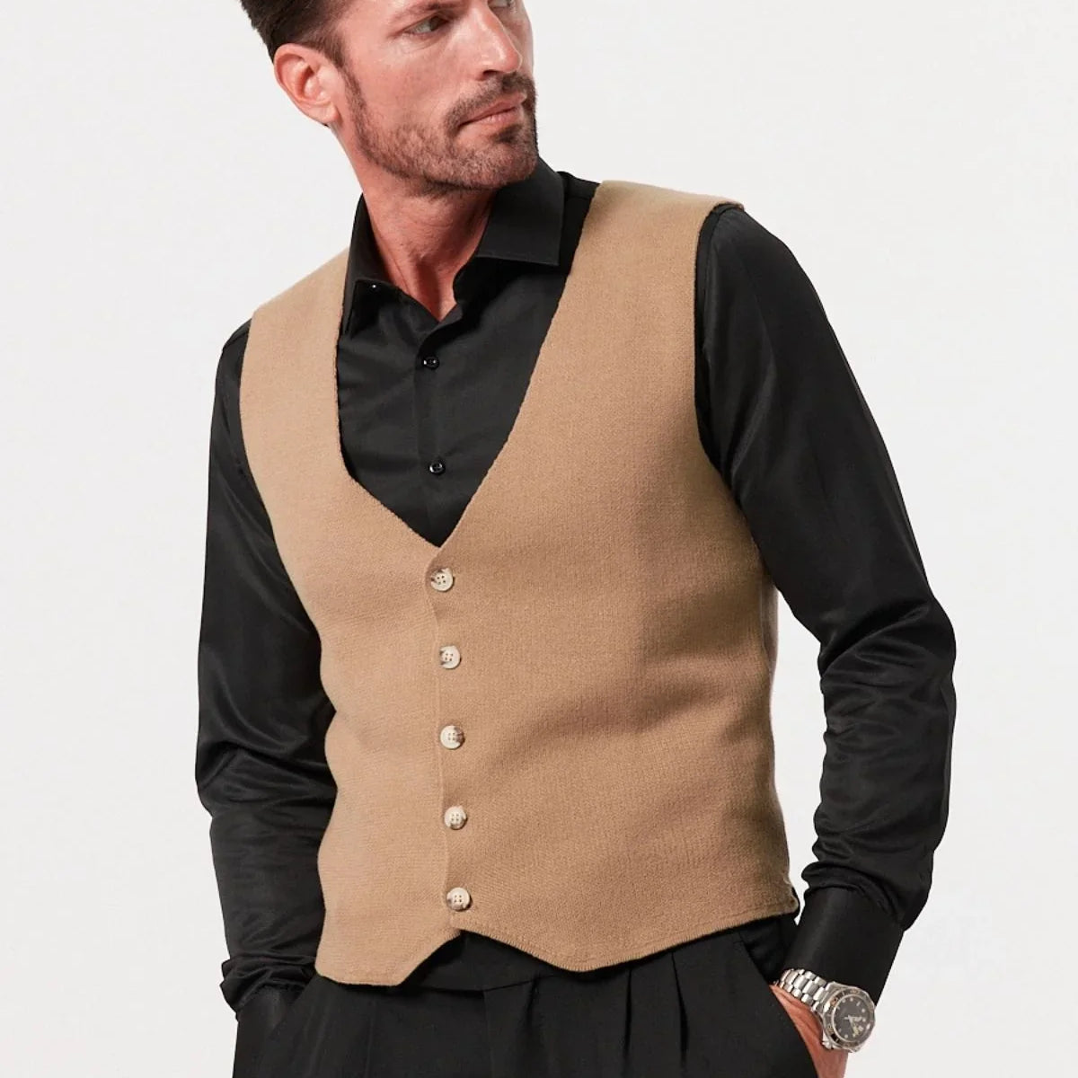 Klasik Pamuk fit kalıp Triko Klasik Yelek Kazak