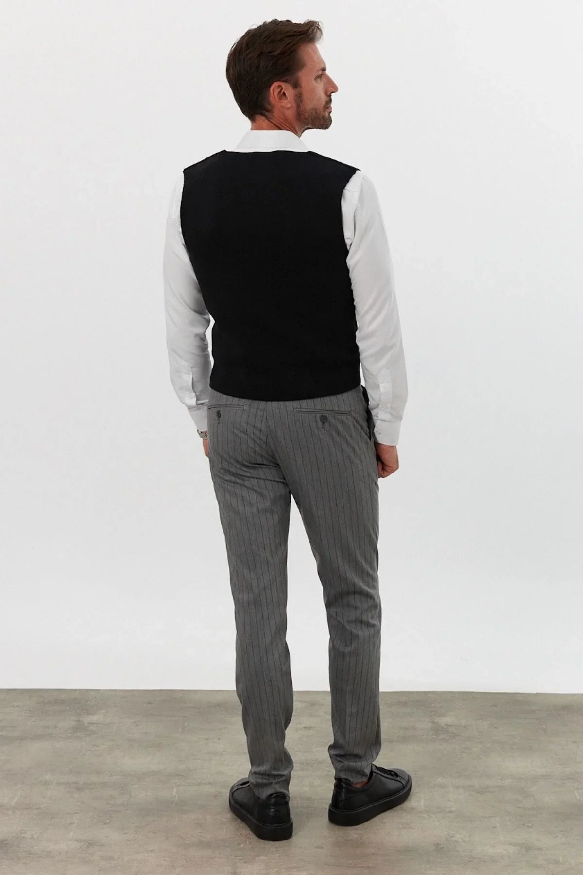 Klasik Pamuk fit kalıp Triko Klasik Yelek Kazak - Livio Ferri