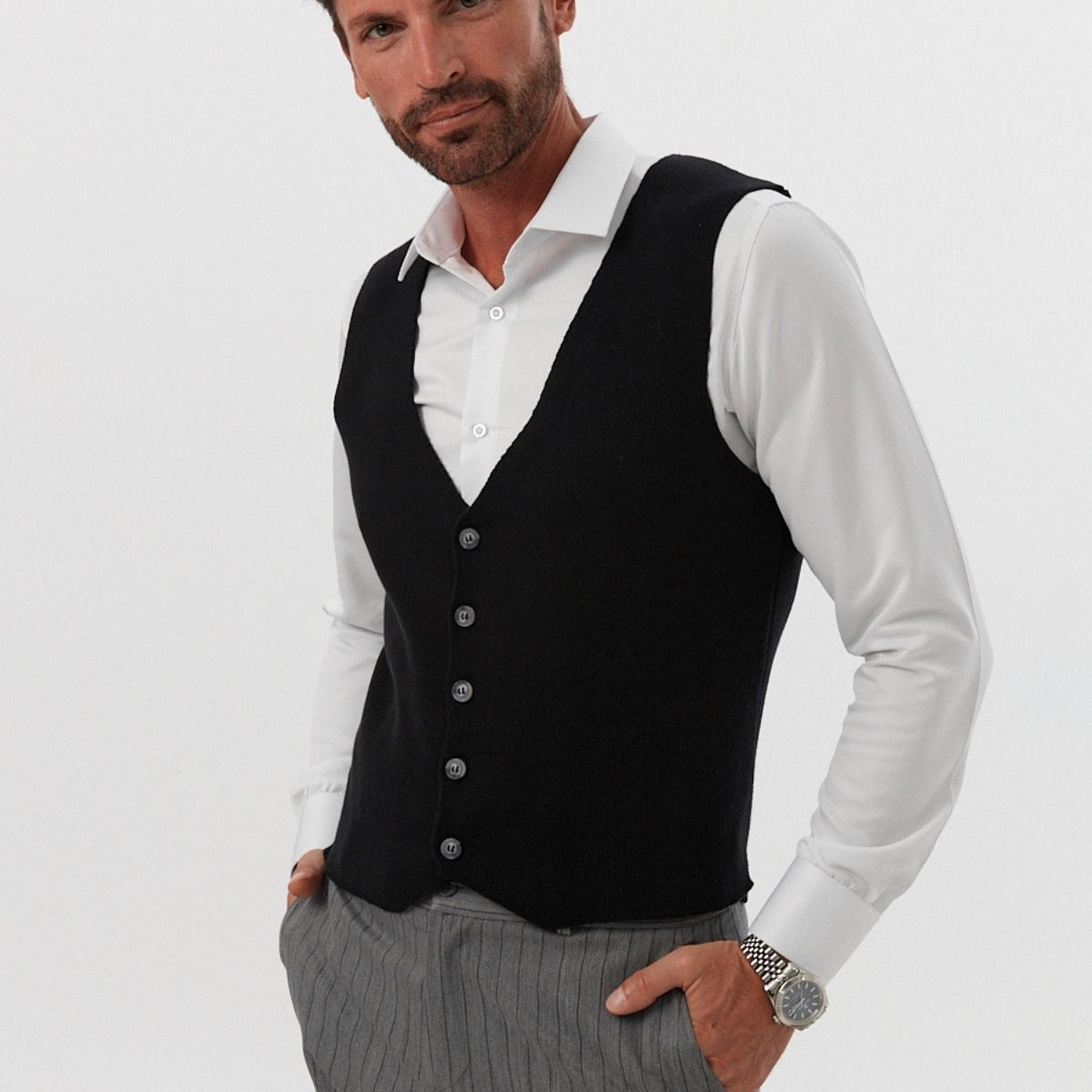 Klasik Pamuk fit kalıp Triko Klasik Yelek Kazak