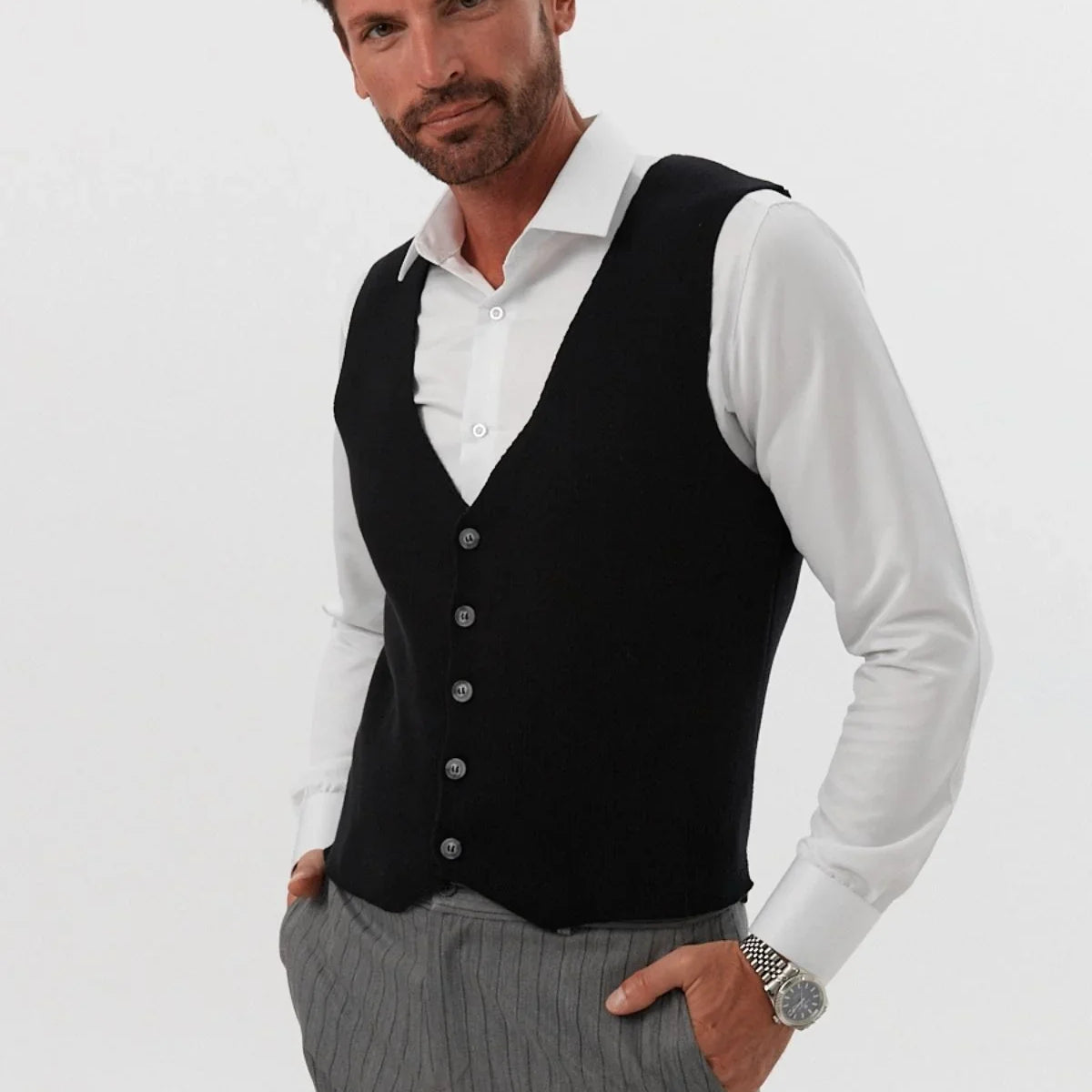 Klasik Pamuk fit kalıp Triko Klasik Yelek Kazak