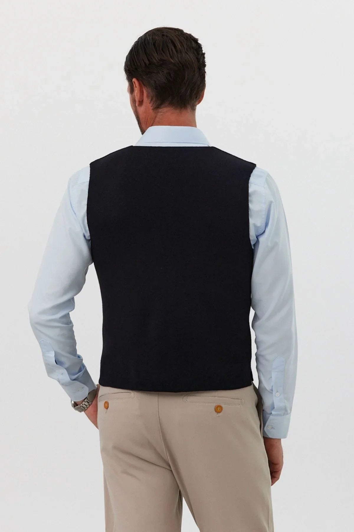 Klasik Pamuk fit kalıp Triko Klasik Yelek Kazak - Livio Ferri