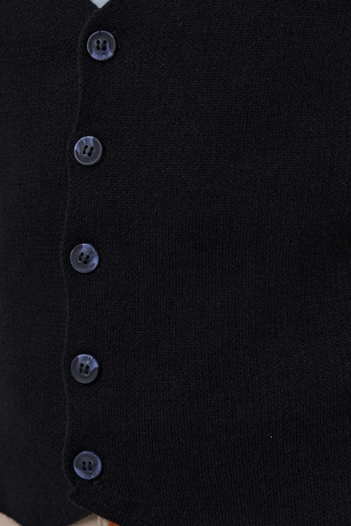 Klasik Pamuk fit kalıp Triko Klasik Yelek Kazak - Livio Ferri