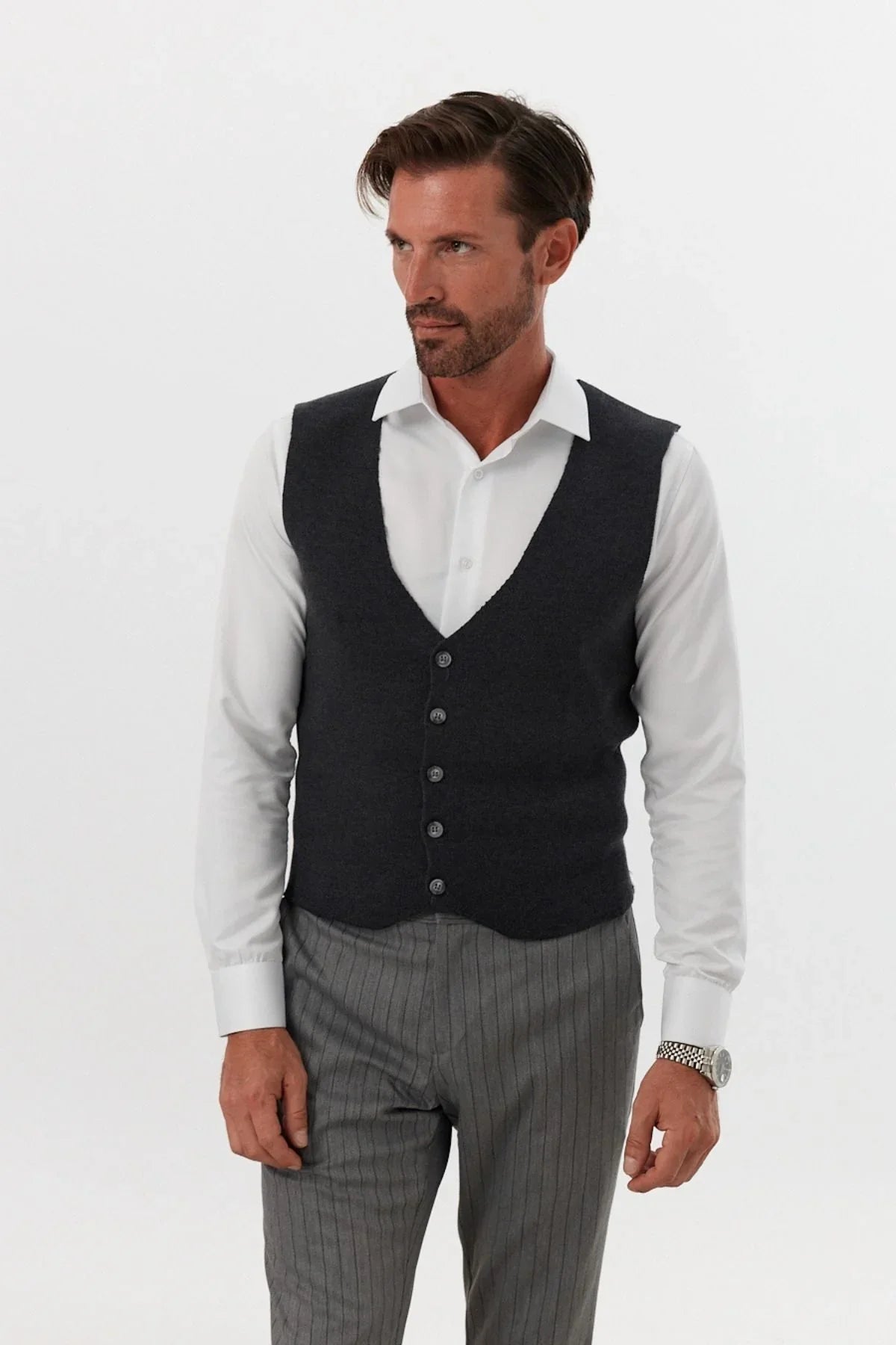 Klasik Pamuk fit kalıp Triko Klasik Yelek Kazak - Livio Ferri