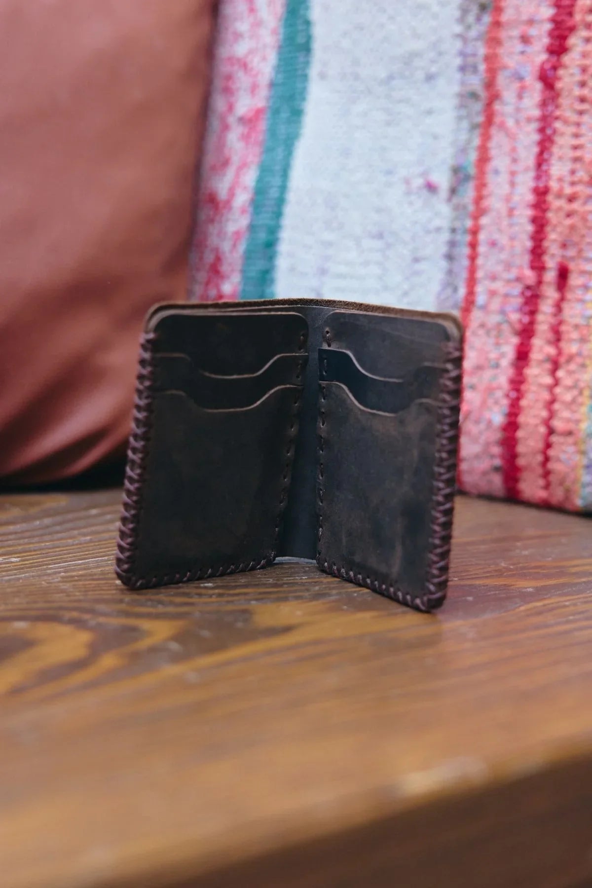 Lund Hakiki %100 Deri El Dikişli Dikey Erkek Kartlık Cüzdan - Livio Ferri