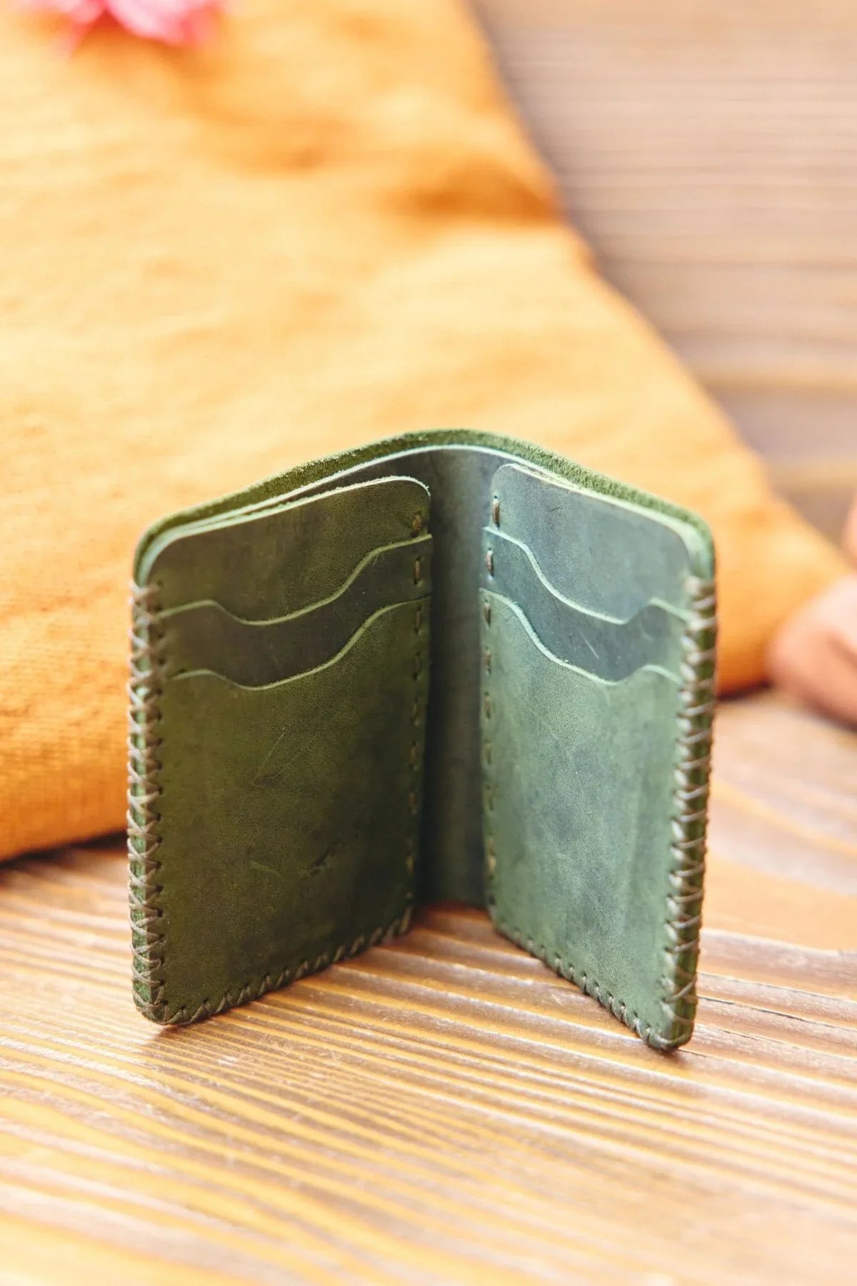 Lund Hakiki %100 Deri El Dikişli Dikey Erkek Kartlık Cüzdan - Livio Ferri