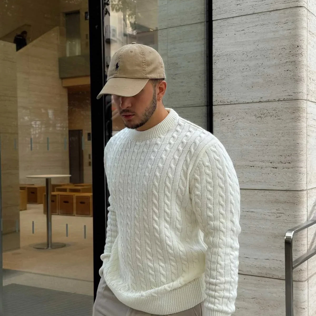 Mira Premium Saç Örgü Bisiklet Yaka Kalın Triko Kazak