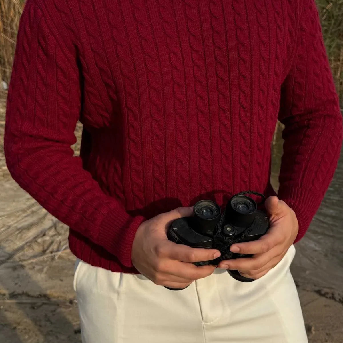 Mira Premium Saç Örgü Bisiklet Yaka Kalın Triko Kazak