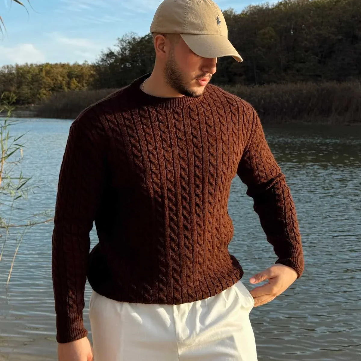 Mira Premium Saç Örgü Bisiklet Yaka Kalın Triko Kazak