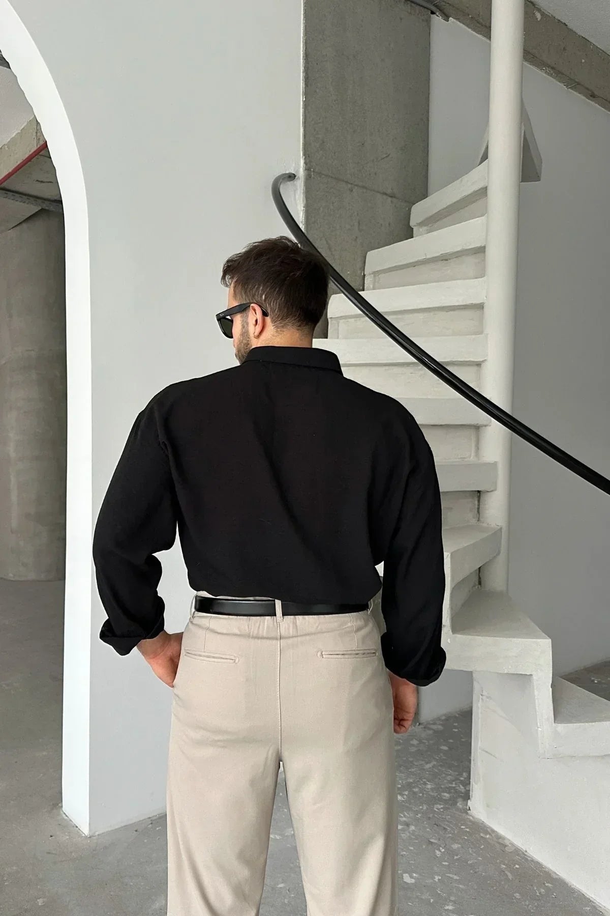 Napas Erkek Oversize Keten Görünümlü Gömlek - Livio Ferri