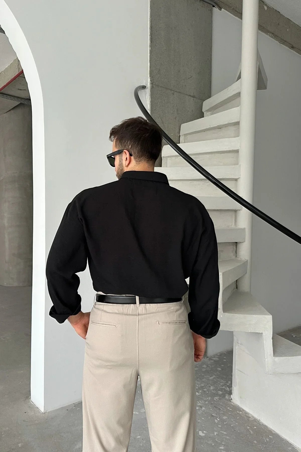 Napas Erkek Oversize Keten Görünümlü Gömlek - Livio Ferri