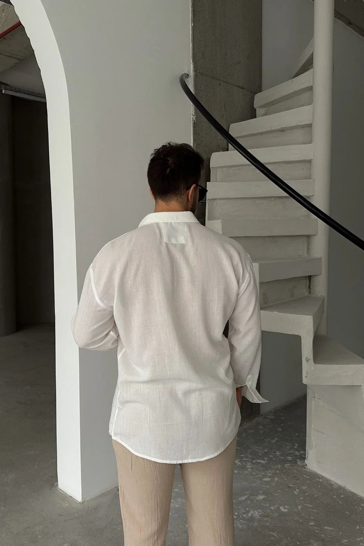 Napas Erkek Oversize Keten Görünümlü Gömlek - Livio Ferri