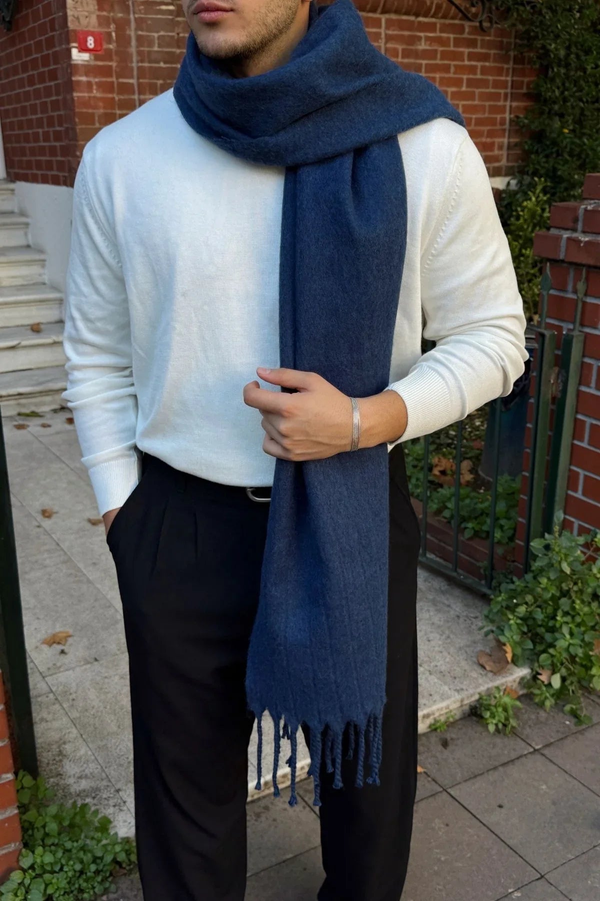 Ormos Sıcak Tutan Soft Touch Erkek Kaşkol Atkı - Livio Ferri