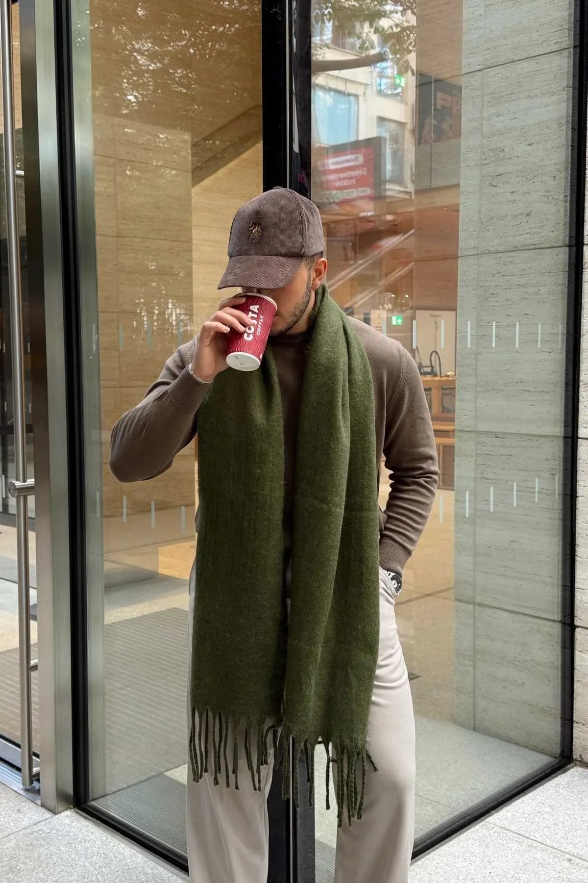 Ormos Sıcak Tutan Soft Touch Erkek Kaşkol Atkı - Livio Ferri