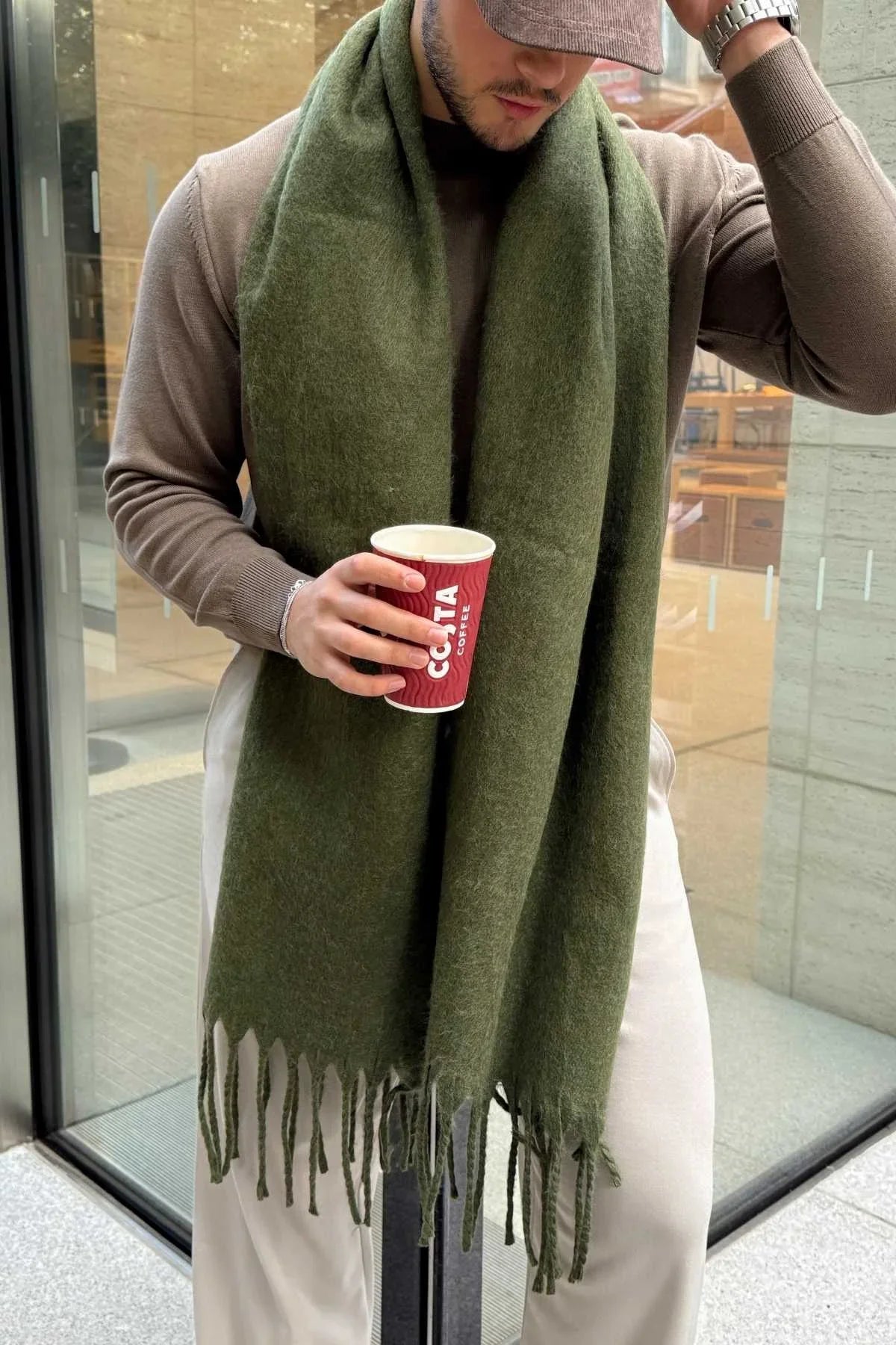 Ormos Sıcak Tutan Soft Touch Erkek Kaşkol Atkı - Livio Ferri