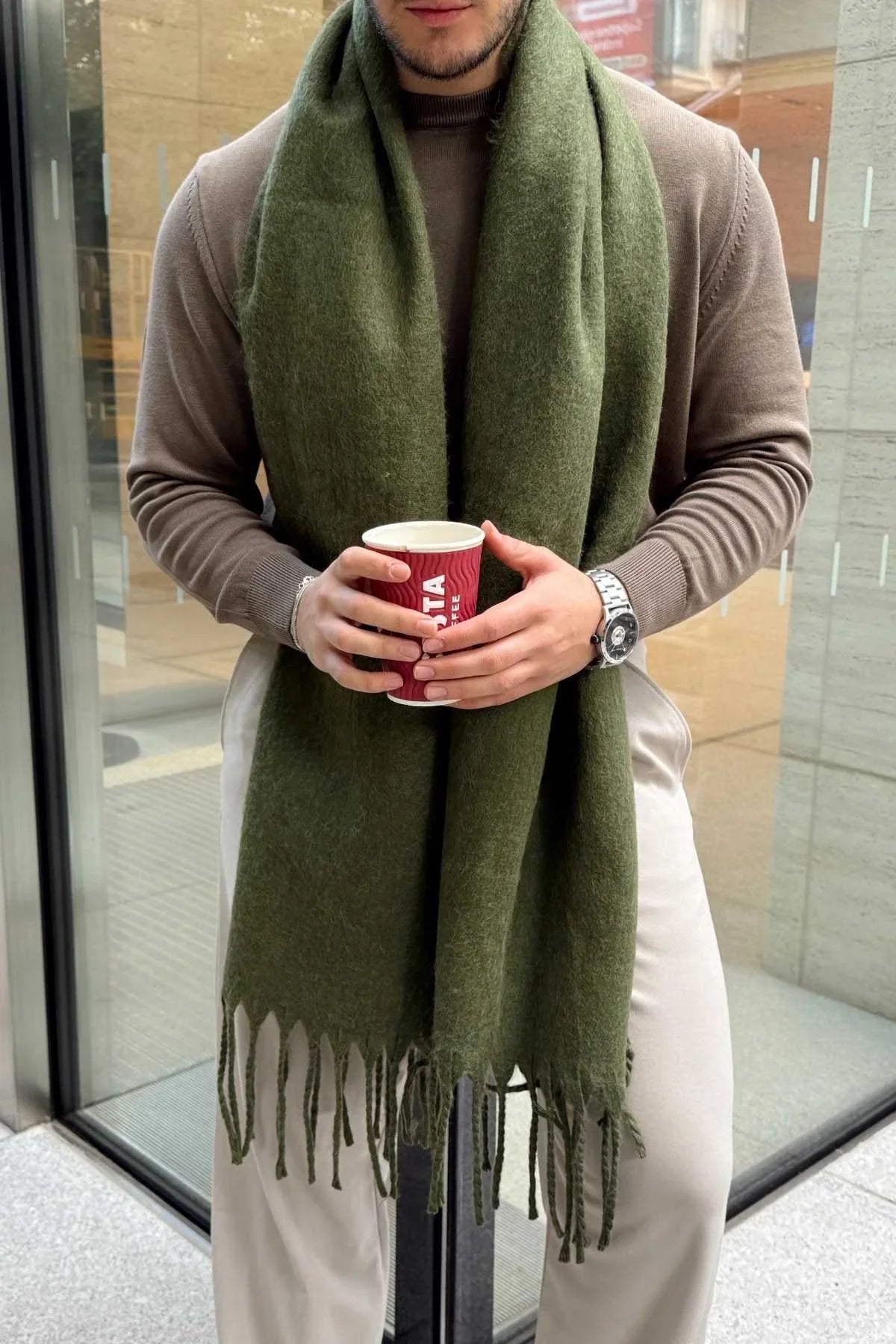 Ormos Sıcak Tutan Soft Touch Erkek Kaşkol Atkı - Livio Ferri