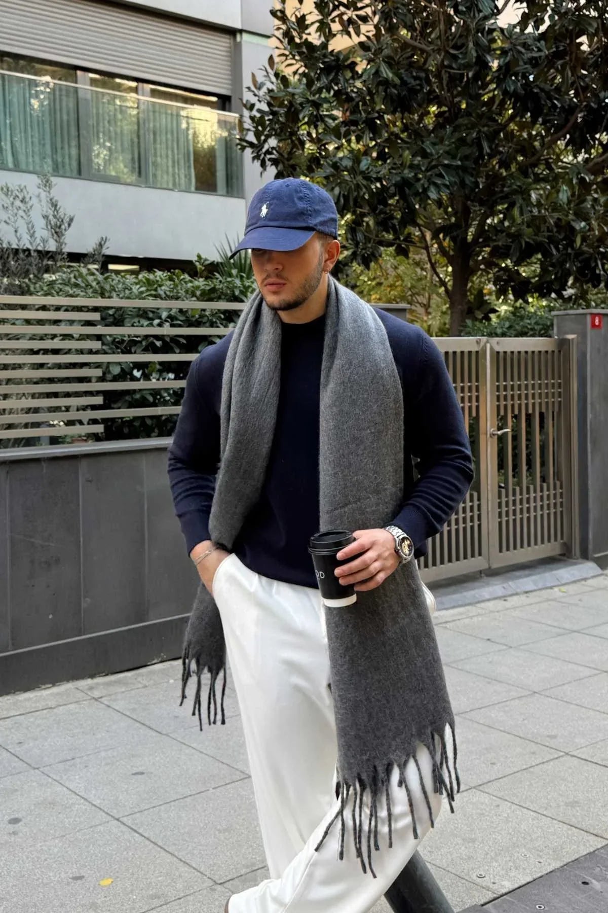 Ormos Sıcak Tutan Soft Touch Erkek Kaşkol Atkı - Livio Ferri