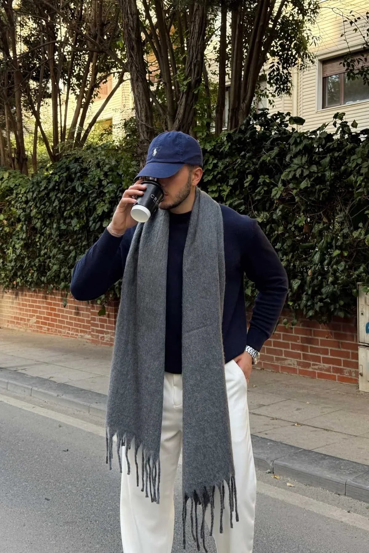 Ormos Sıcak Tutan Soft Touch Erkek Kaşkol Atkı - Livio Ferri