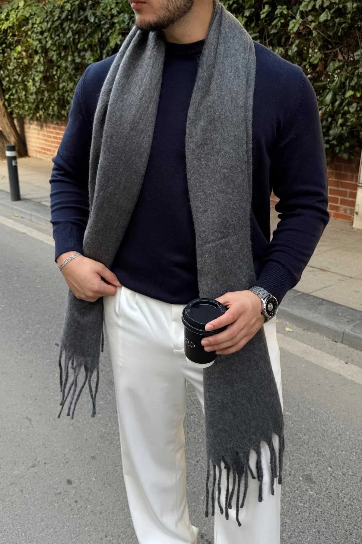 Ormos Sıcak Tutan Soft Touch Erkek Kaşkol Atkı - Livio Ferri