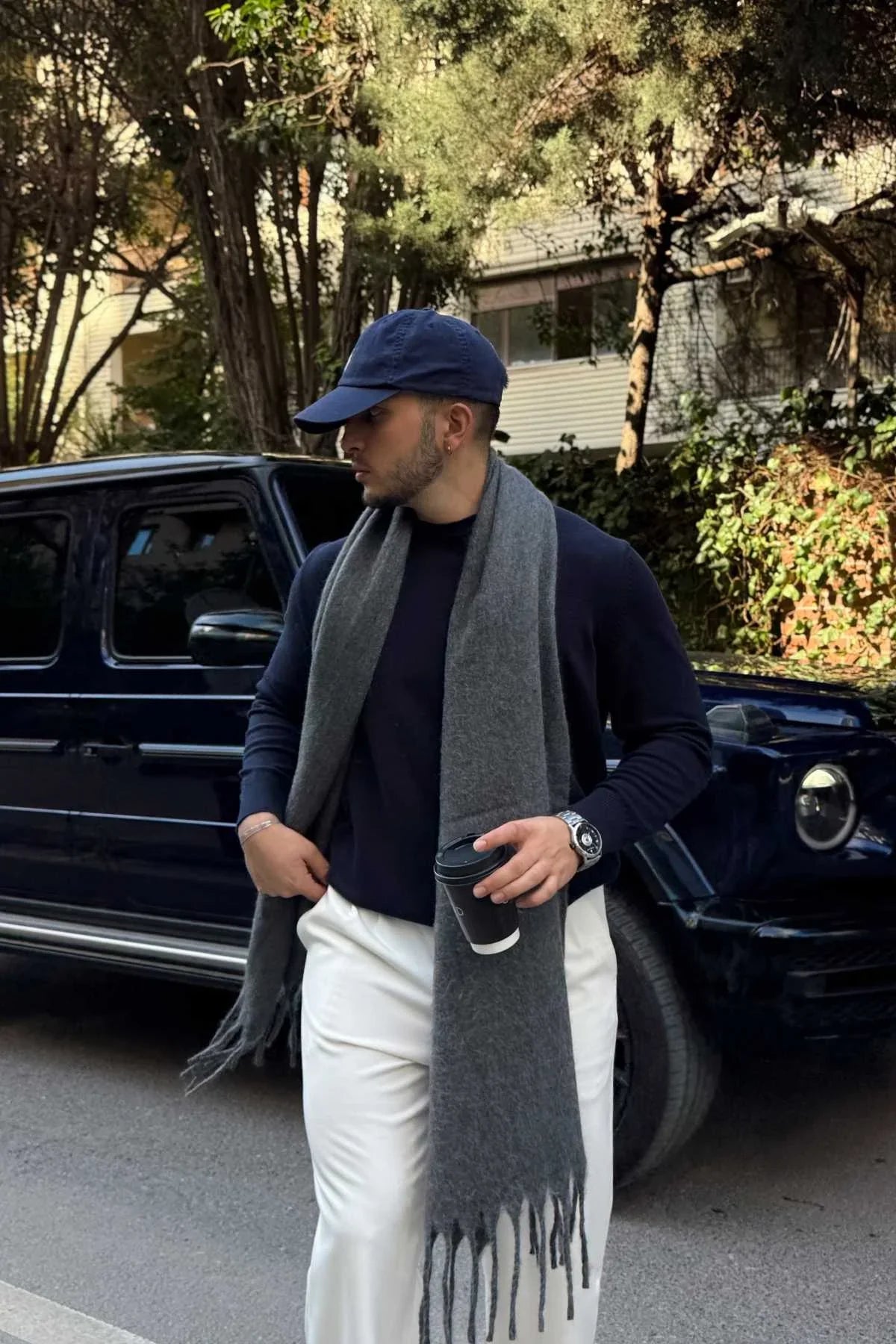 Ormos Sıcak Tutan Soft Touch Erkek Kaşkol Atkı - Livio Ferri