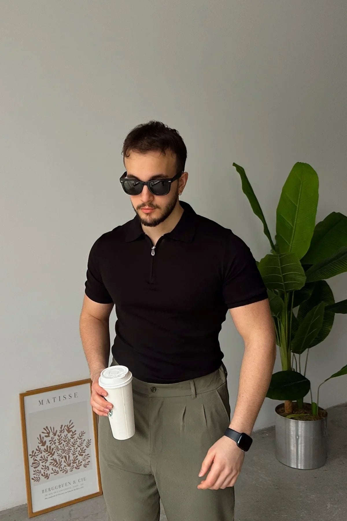 Osko Erkek Polo Yaka Pamuk Düz İnce Triko Tişört - Livio Ferri