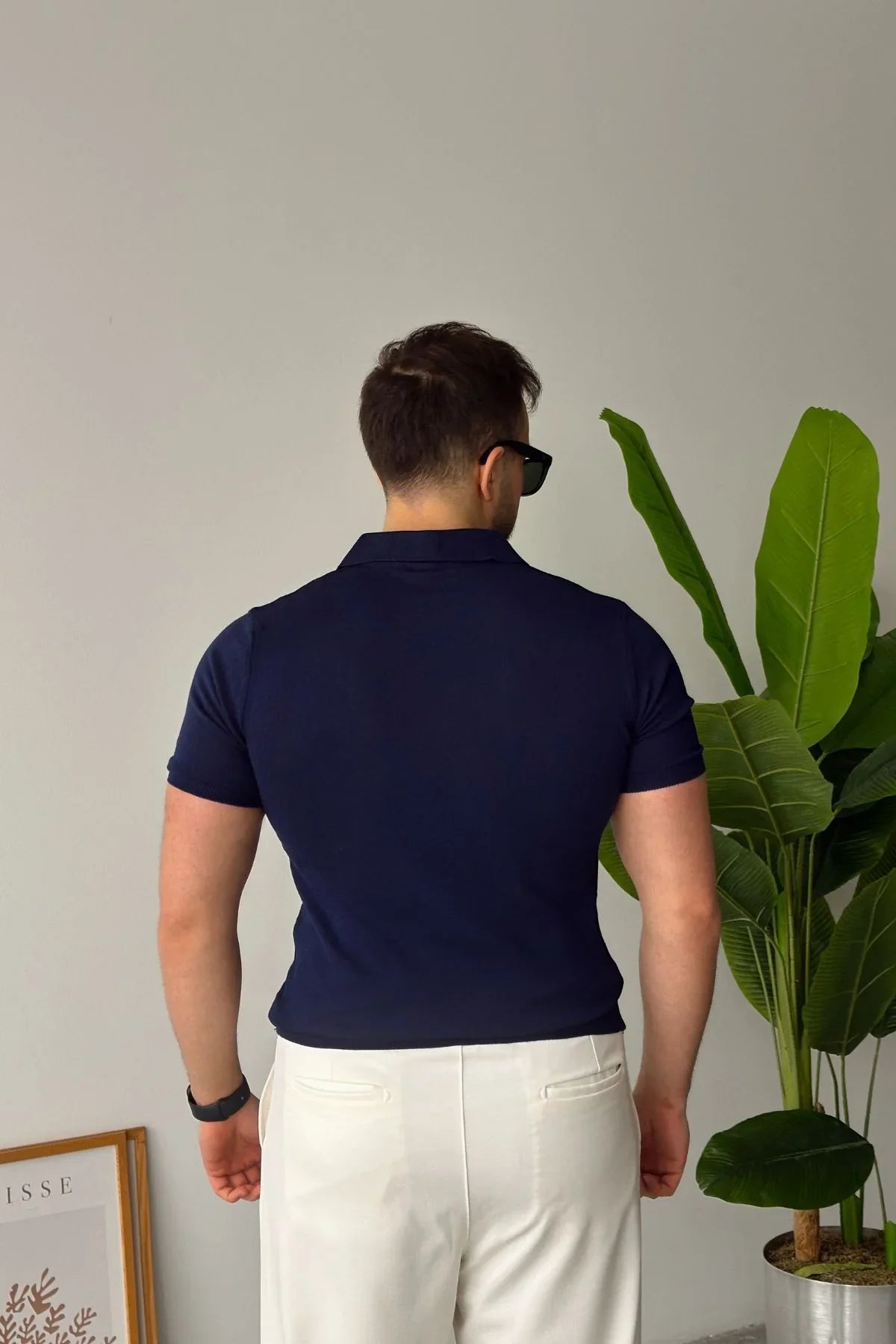 Osko Erkek Polo Yaka Pamuk Düz İnce Triko Tişört - Livio Ferri