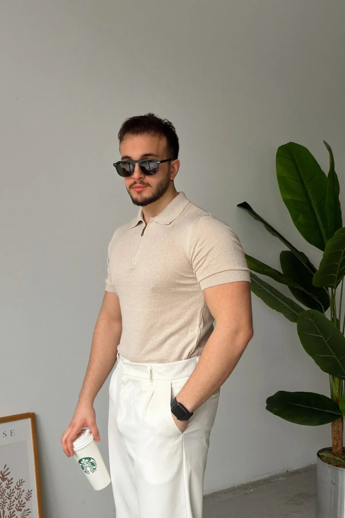 Osko Erkek Polo Yaka Pamuk Düz İnce Triko Tişört - Livio Ferri