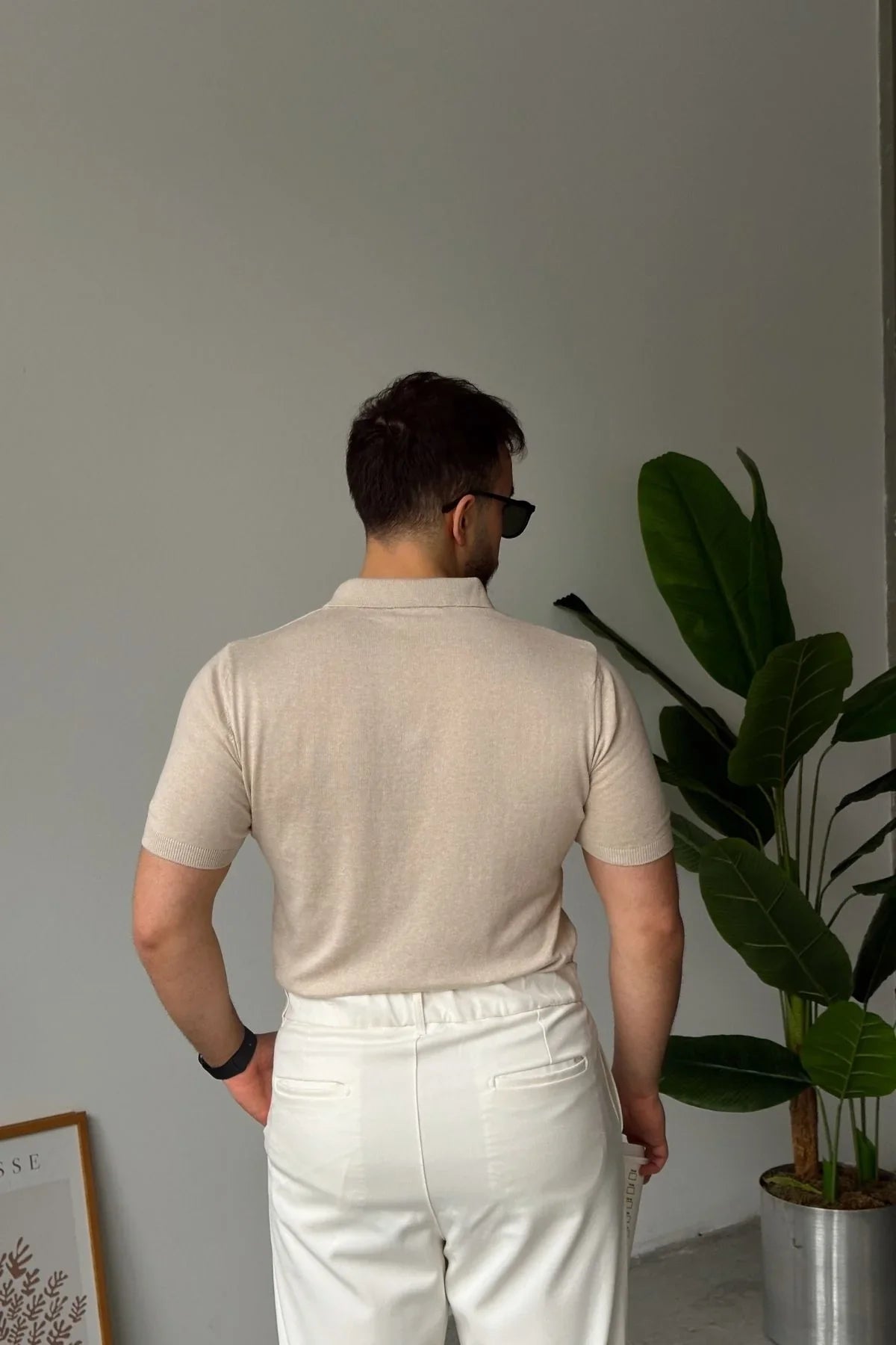 Osko Erkek Polo Yaka Pamuk Düz İnce Triko Tişört - Livio Ferri